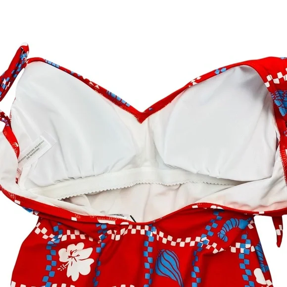 LOFT Beachcomber Plunge Bow Tie One Piece Swimsuit Size M -NWOT - Picture 5 of 9